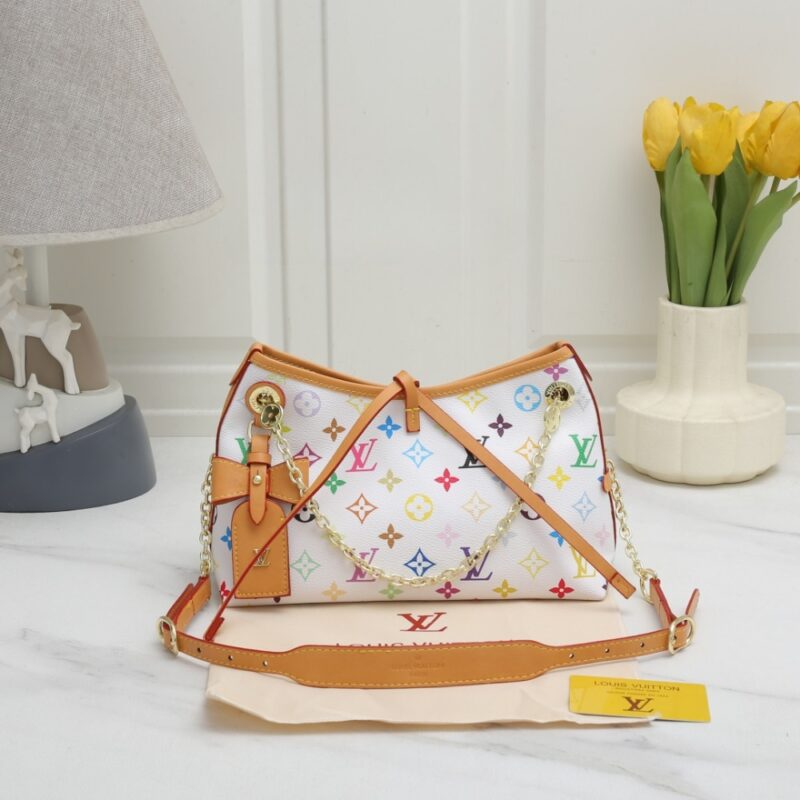 Alternative view of LOUIS VUITTON CARRYALL BB BAG MONOGRAM MULTICOLORE BLANC 26CM