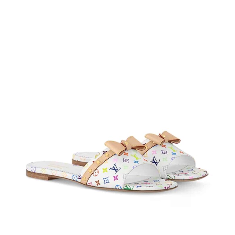 LOUIS VUITTON X TAKASHI MURAKAMI 6AM FLAT MULE WHITE 1AGZUV