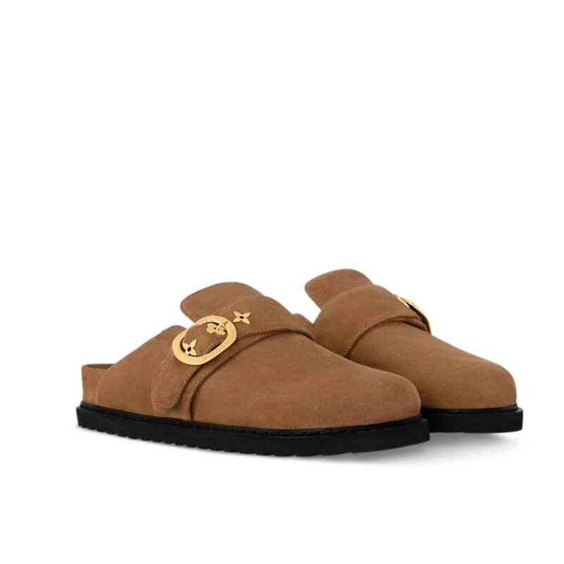 LOUIS VUITTON COSY FLAT COMFORT CLOG TOBACCO BROWN 1AGVPD