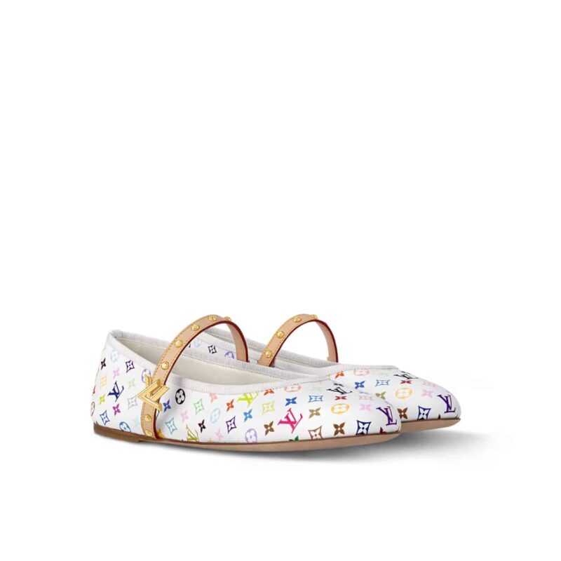 LOUIS VUITTON X TAKASHI MURAKAMI ROMY FLAT BALLERINA WHITE 1AGVFM