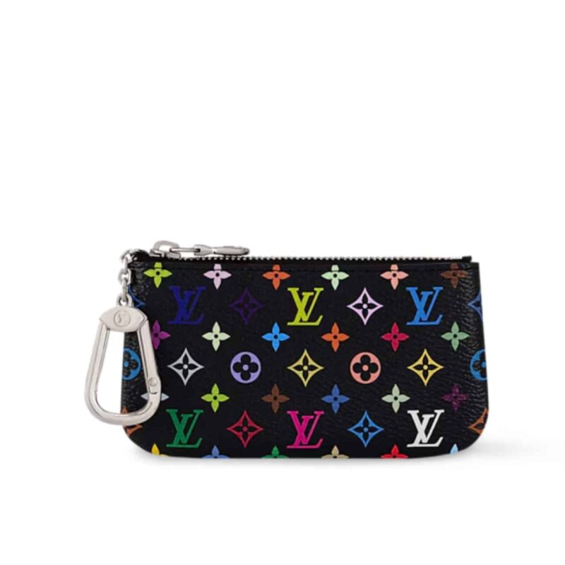 LOUIS VUITTON X MURAKAMI  KEY COIN PURSE BLACK 12CM M13664
