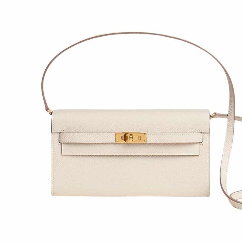 HERMES KELLY CLASSIQUE TO GO WALLET WHITE 19CM H080254CCAG