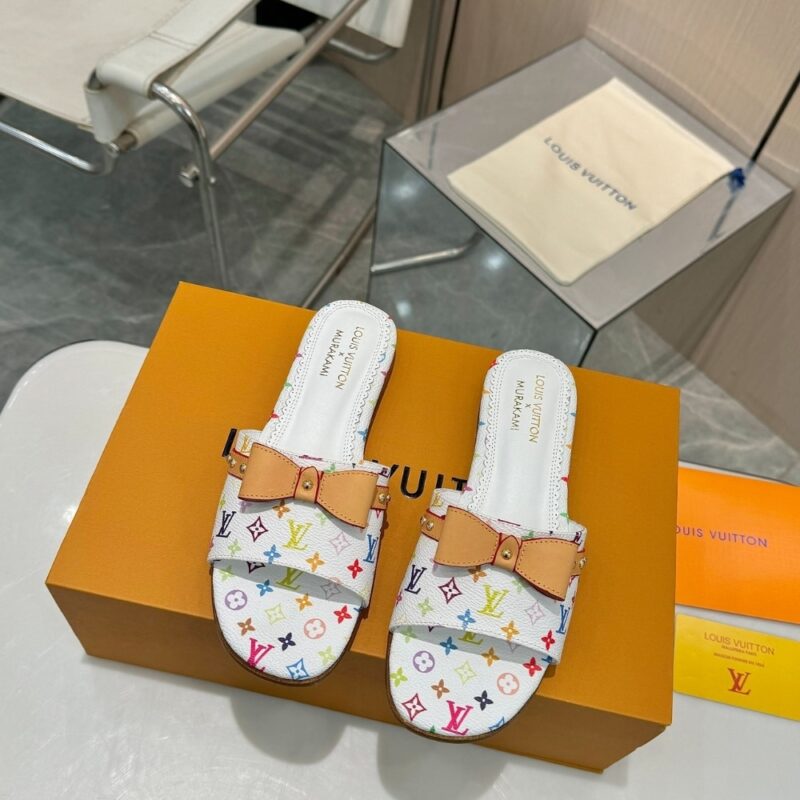 Alternative view of LOUIS VUITTON X TAKASHI MURAKAMI 6AM FLAT MULE WHITE 1AGZUV