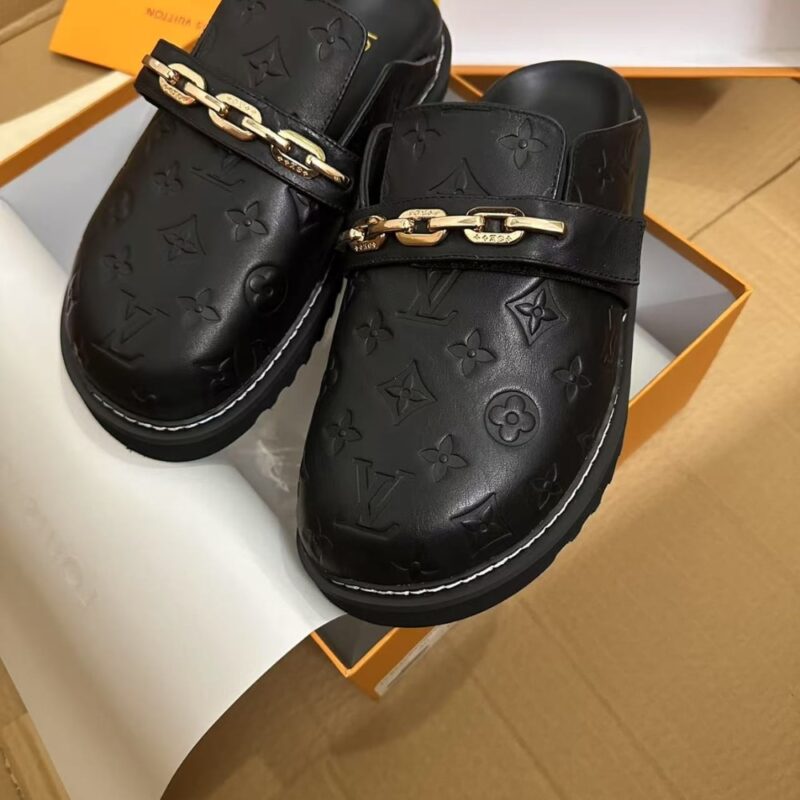 Alternative view of LOUIS VUITTON COSY FLAT COMFORT CLOG MONOGRAM EMBOSSED BLACK