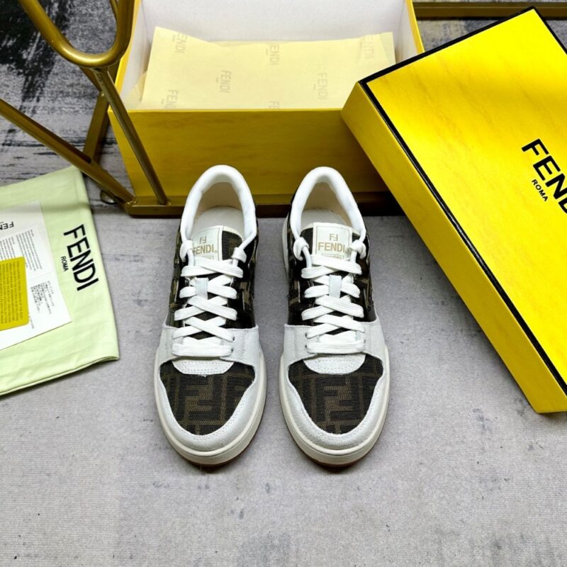 Alternative view of FENDI MATCH SNEAKERS BEIGE AND BROWN