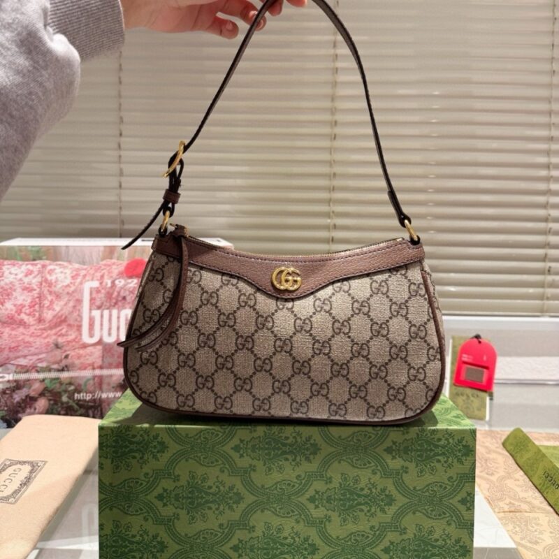 Alternative view of GUCCI OPHIDIA SMALL SHOULDER BAG BEIGE AND DARK BROWN 24CM 735145 KAAAD 8358