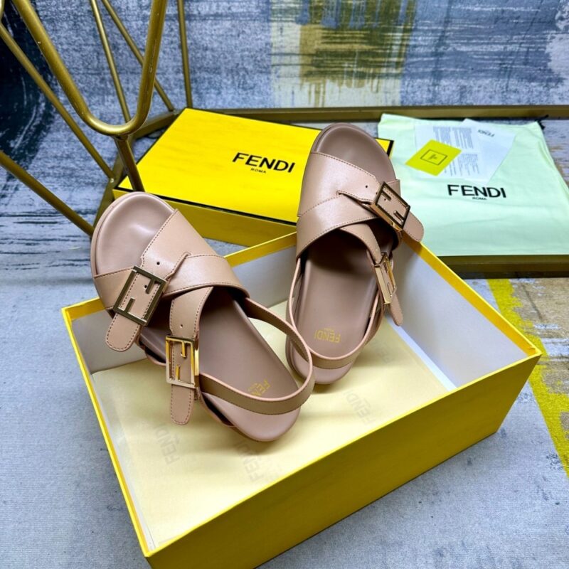 Alternative view of FENDI FEEL LEATHER SLIDES BEIGE 8X8647NA7F0QB8