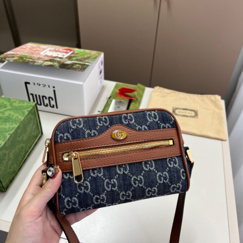 Alternative view of GUCCI OPHIDIA GG MINI DENIM BLUE AND EBONY 17CM 517350 2KQGG 8375