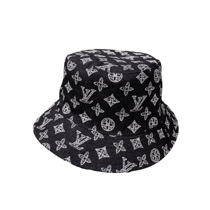 LOUIS VUITTON MONOGRAM JACQUARD DENIM BUCKET HAT BLACK