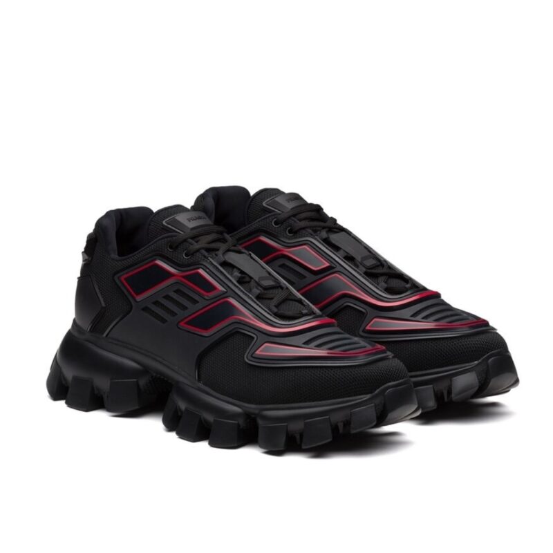 PRADA CLOUDBUST THUNDER KNIT BLACK RED 2EG293 3LGN F0002