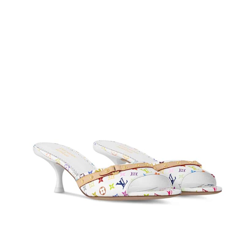 LOUIS VUITTON X TAKASHI MURAKAMI 6AM MULE WHITE 1AGWUA