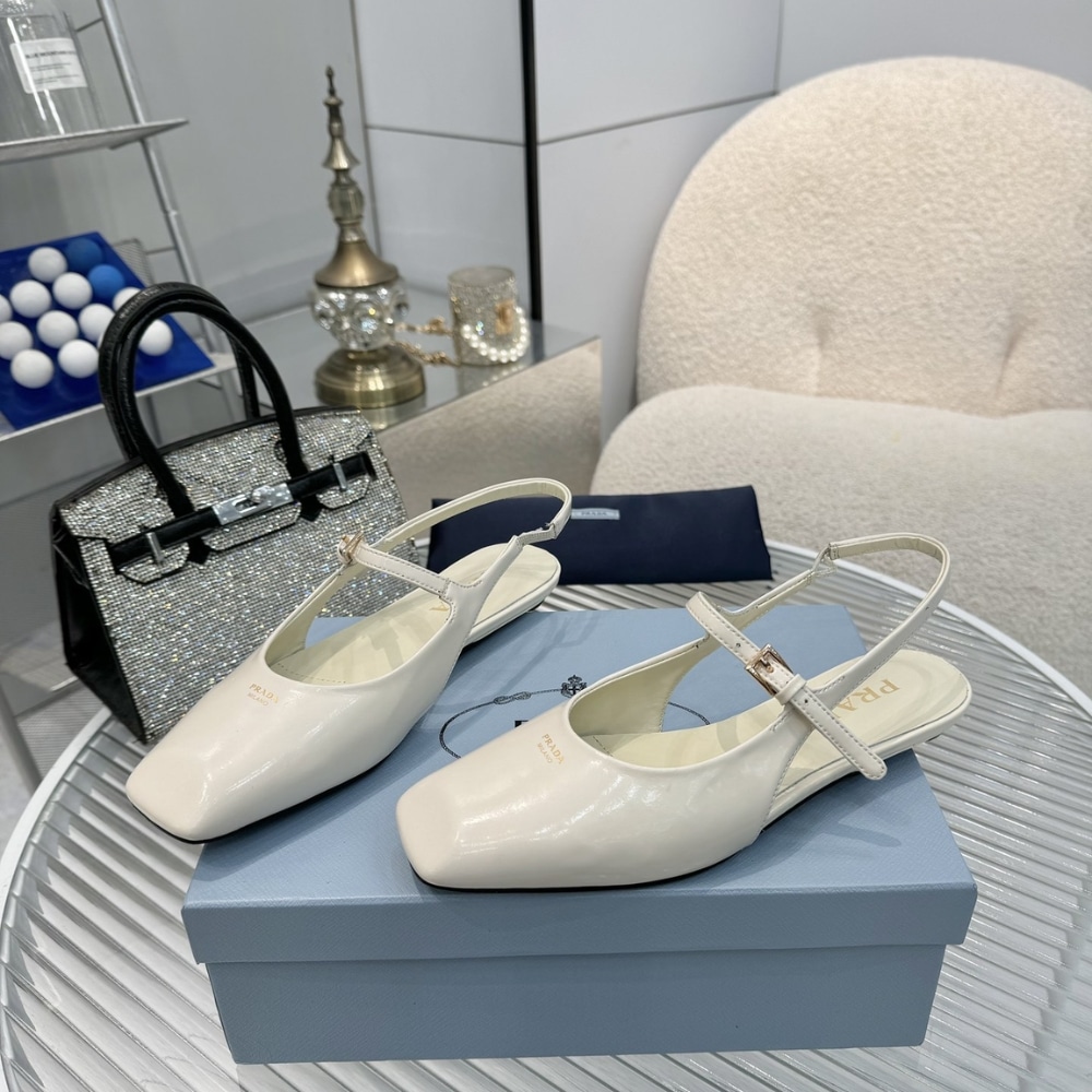 PRADA PATENT LEATHER SLINGBACK BALLERINAS IVORY 1F828N 069 F0304 F 015 - Image 3