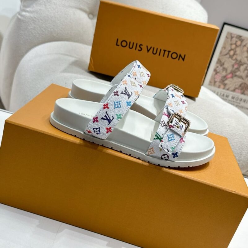 Alternative view of LOUIS VUITTON X TAKASHI MURAKAMI BOM DIA FLAT COMFORT MULE WHITE 1AGXTV