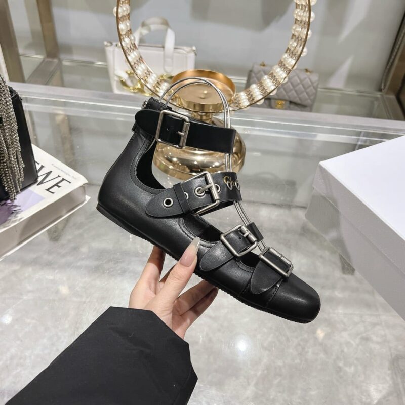 Alternative view of DIOR PUNK BALLET FLAT SUPPLE LEATHER BLACK KCB947VSO S900