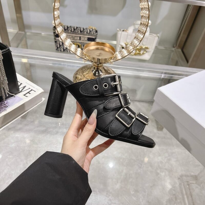 Alternative view of DIOR PUNK HEELED SLIDE LEATHER BLACK KCO176CFY S900