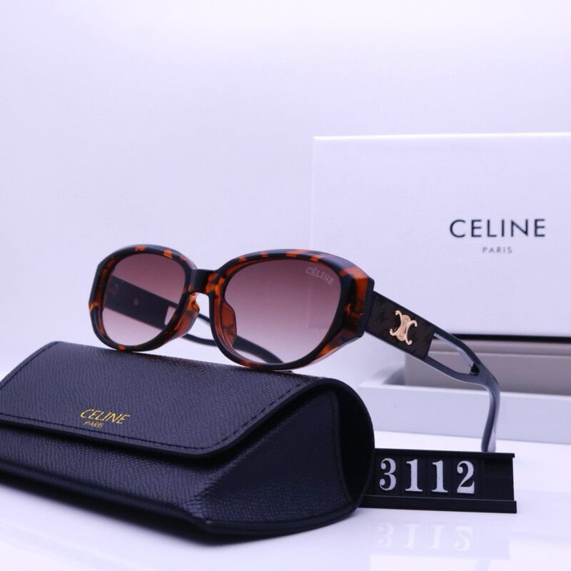 Alternative view of CELINE TRIOMPHE HOLE PUNCH SUNGLASSES LEOPARD