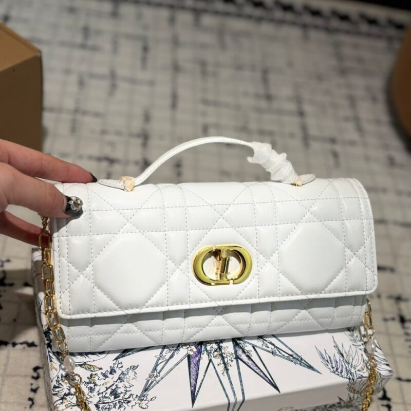Alternative view of DIOR MISS CARO TOP HANDLE POUCH WHITE 24CM