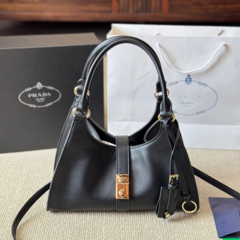 Alternative view of PRADA MEDIUM LEATHER TOTE BAG BLACK 32CM