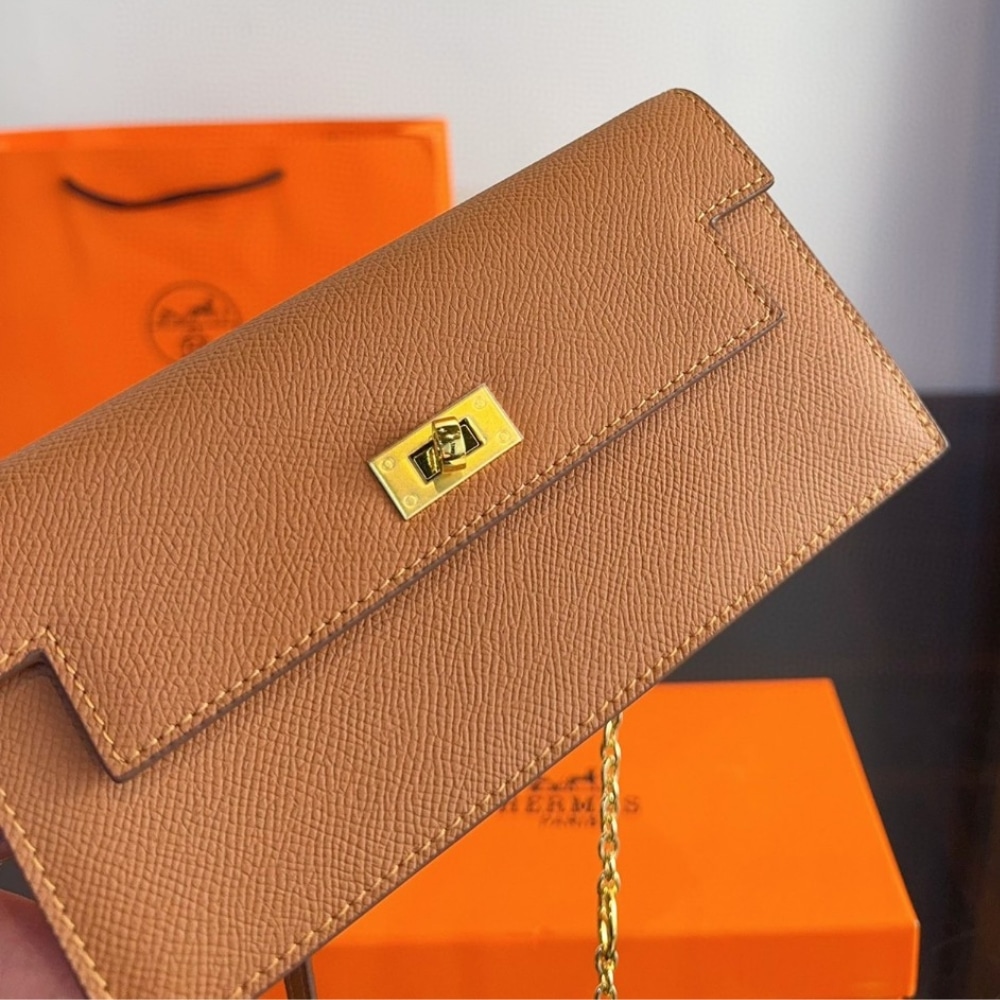 HERMES KELLY POCKET LONG WALLET IN GOLD 19CM H084940CK37 - Image 4