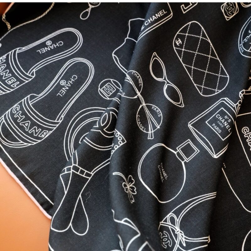 Alternative view of CHANEL ARTISTIC ICONS SQUARE SCARF BLACK 90CM