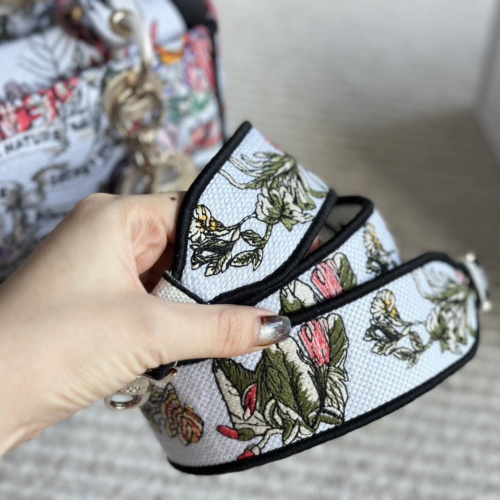 DIOR LADY D LITE BAG CABINET DE LA MER MOTIF WHITE 24CM M0565OEDS M941 - Image 6