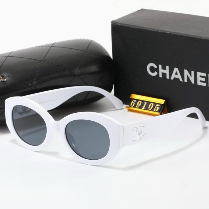 Alternative view of CHANEL OVAL SUNGLASSES ACETATE AND NYLON WHITE