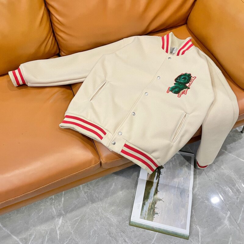 Alternative view of DIOR OTANI WORKSHOP VARSITY JACKET BEIGE AND RED
