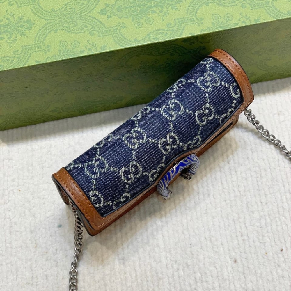 Gucci Dionysus Super Mini Denim Dark Blue And Brown 16Cm 476432 2KQFN 4483 - Image 3