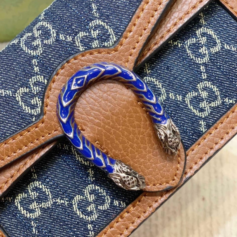 Gucci Dionysus Super Mini Denim Dark Blue And Brown 16Cm 476432 2KQFN 4483 - Image 6