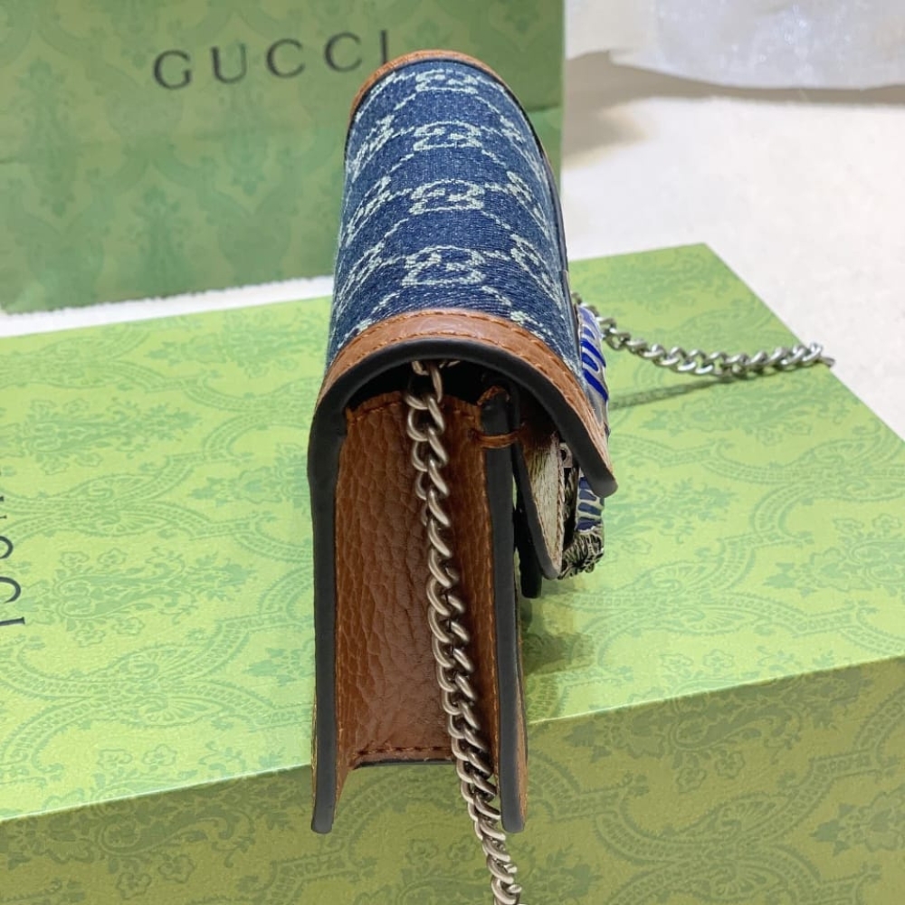 Gucci Dionysus Super Mini Denim Dark Blue And Brown 16Cm 476432 2KQFN 4483 - Image 7
