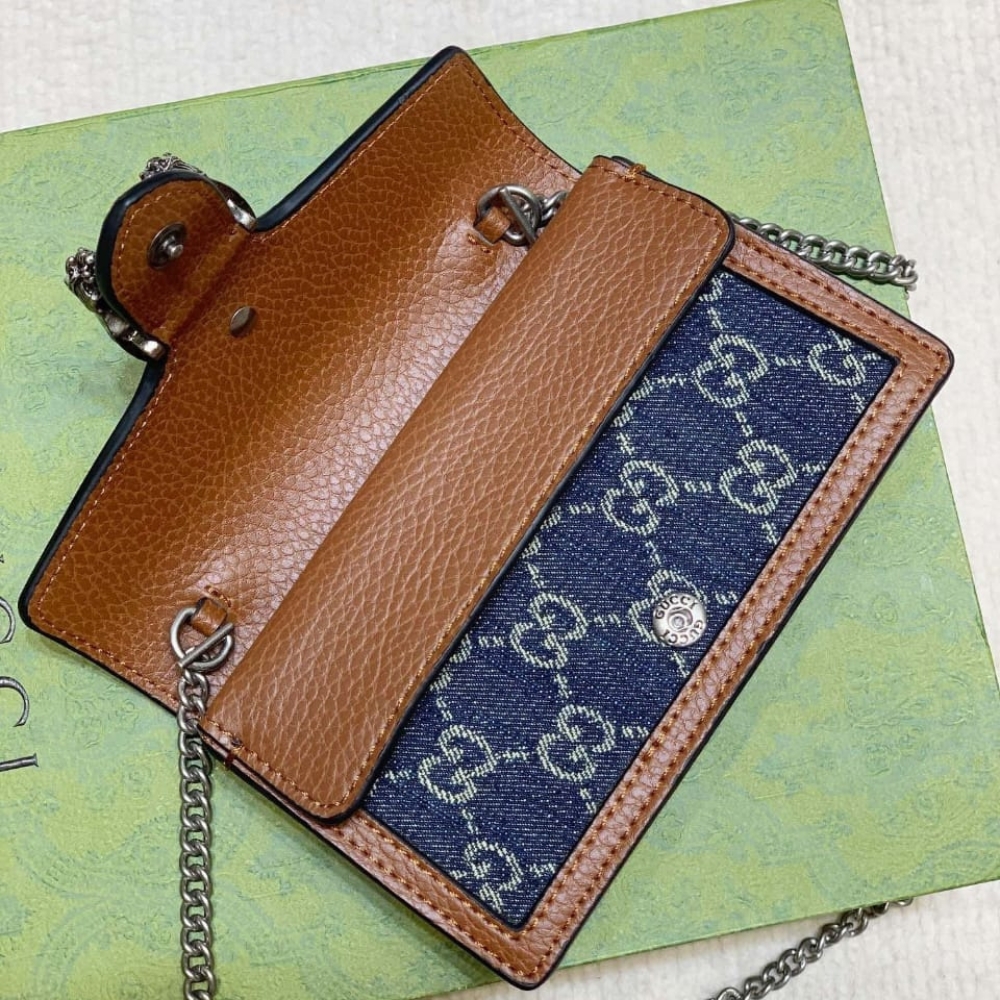 Gucci Dionysus Super Mini Denim Dark Blue And Brown 16Cm 476432 2KQFN 4483 - Image 8