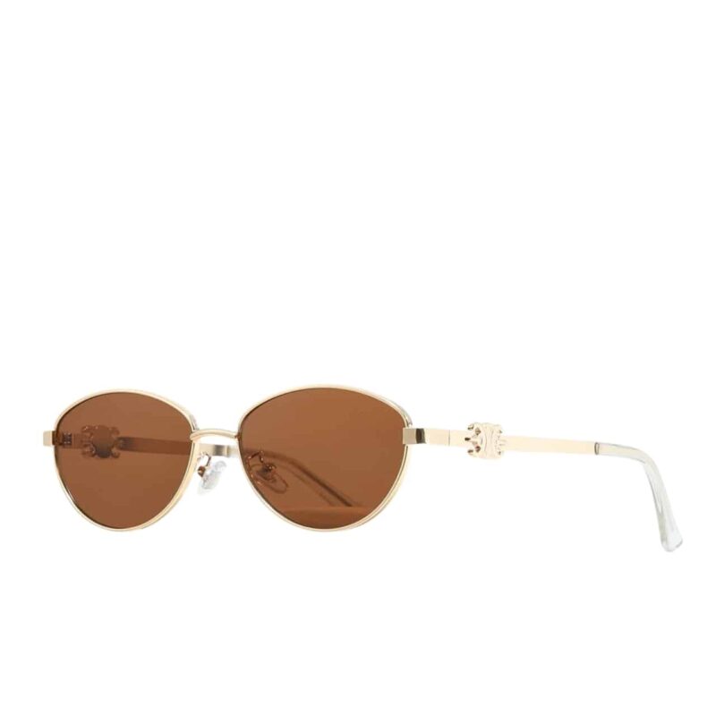 CELINE BUTTERFLY CAT EYE SUNGLASSES WITH LOGO IN BROWN