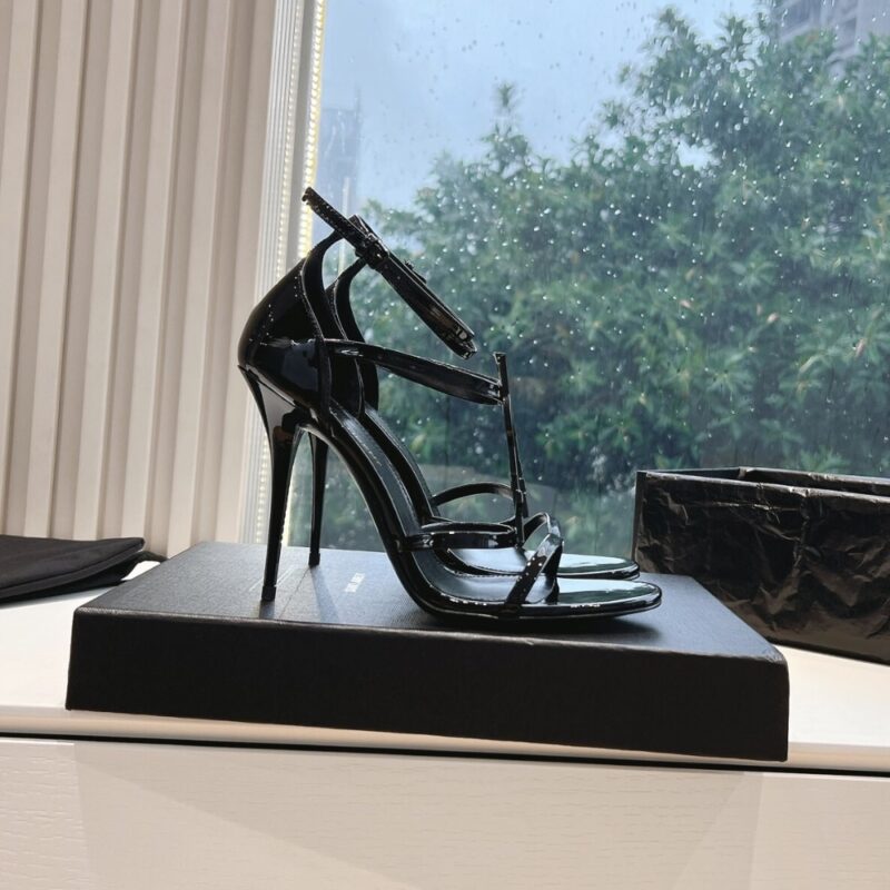 Alternative view of SAINT LAURENT CASSANDRA SANDALS IN ALL BLACK 6301090NPVV1000