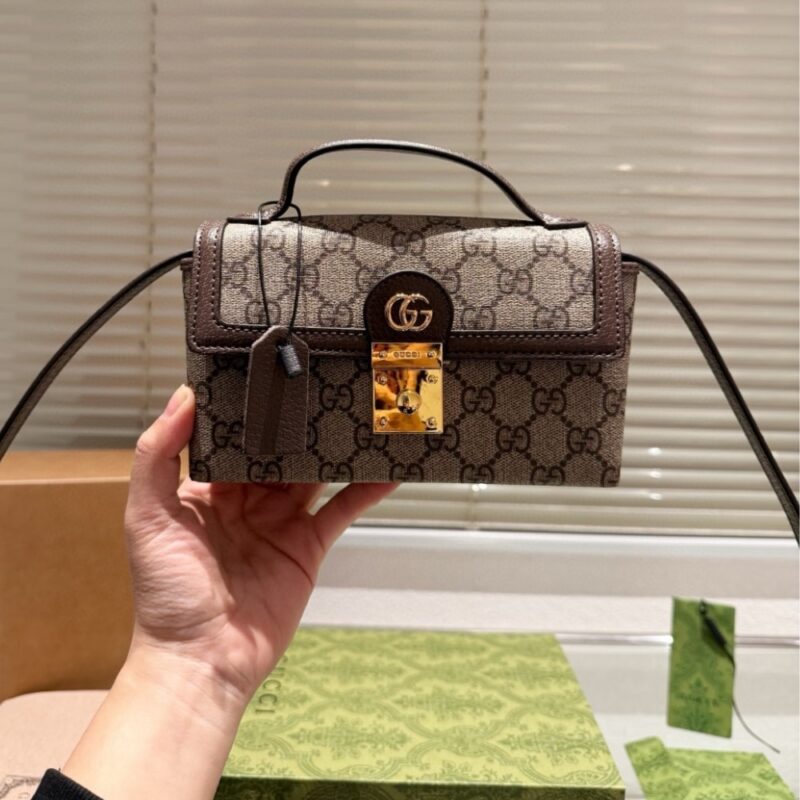 Alternative view of GUCCI OPHIDIA MINI TOP HANDLE BAG BEIGE AND EBONY 18CM 772314 K9GSG 8367
