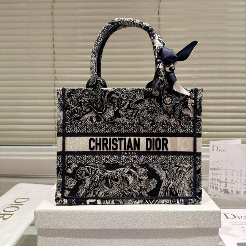 Alternative view of DIOR SMALL BOOK TOTE REVERSE EMBROIDERY BLUE 26CM M1265ZRGO M35I