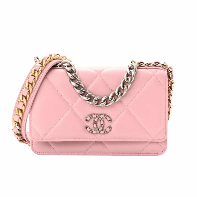 CHANEL 19 FLAP BAG IN LIGHT PINK 19CM