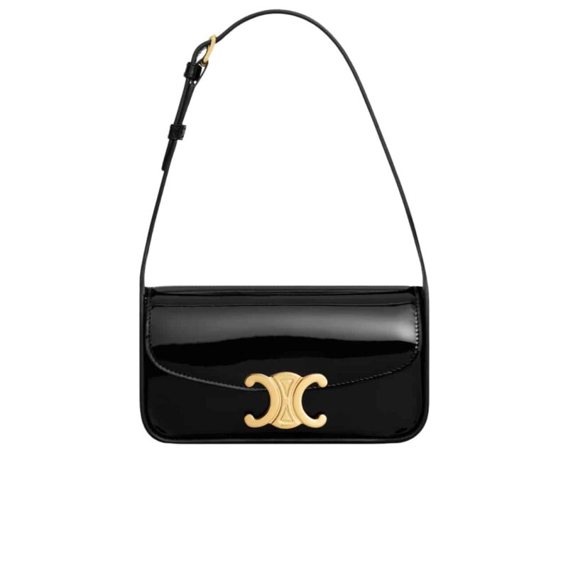 CELINE SHOULDER BAG TERENCE IN BLACK 21CM 118313FZI 38NO