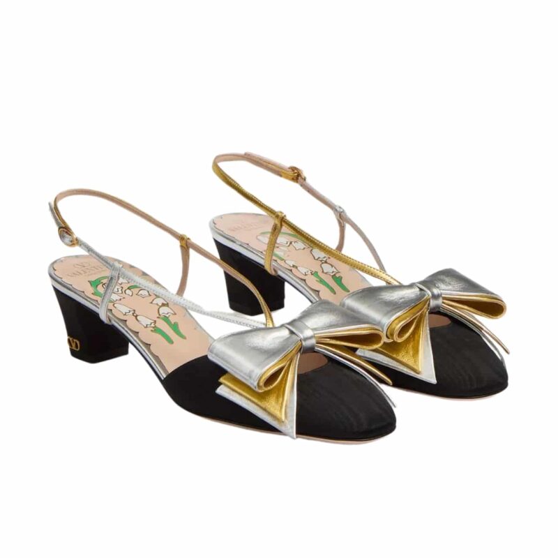 VALENTINO BOWOW SLINGBACK PUMPS BLACK 6W2S0LB6QLJ R1V