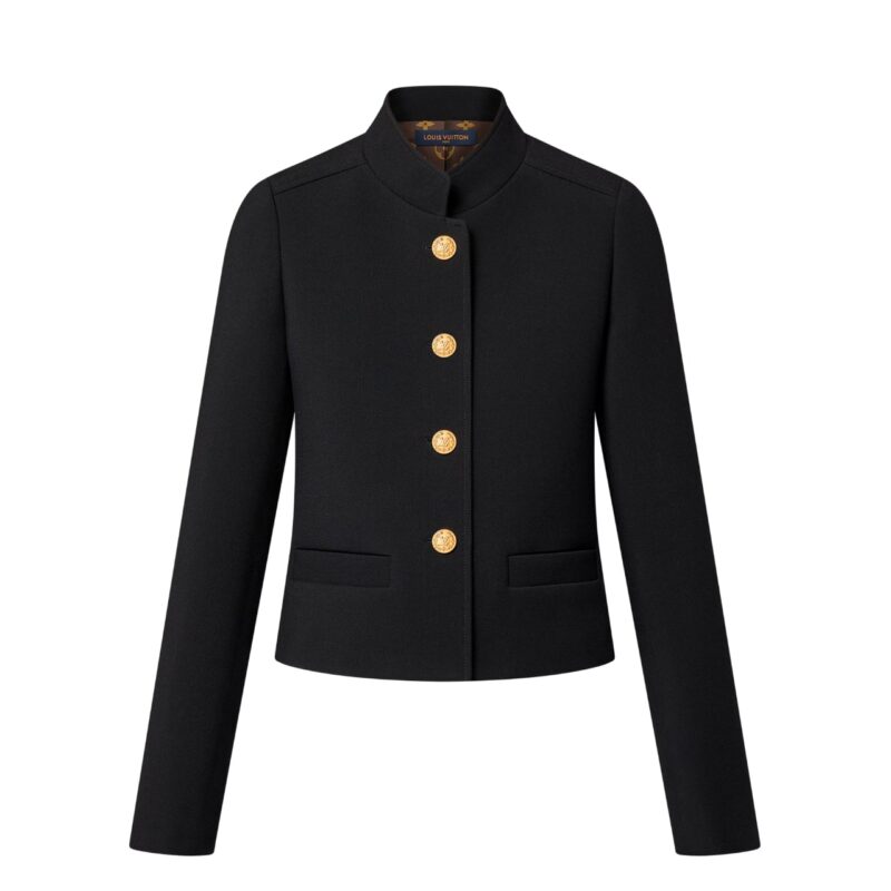 LOUIS VUITTON LV BUTTON OFFICER JACKET BLACK 1AGOKI