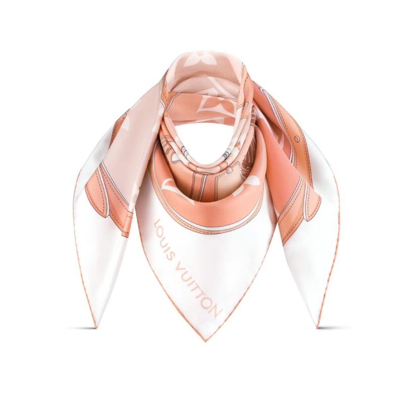 LOUIS VUITTON MONOGRAM GRADIENT SQUARE SCARF IN BRUME 90CM M76776