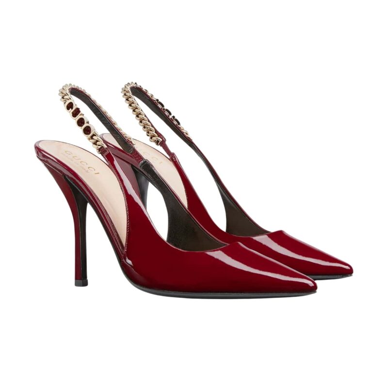 GUCCI SIGNORIA SLINGBACK PUMP IN ROSSO ANCORA RED 783821 BNC80 6207