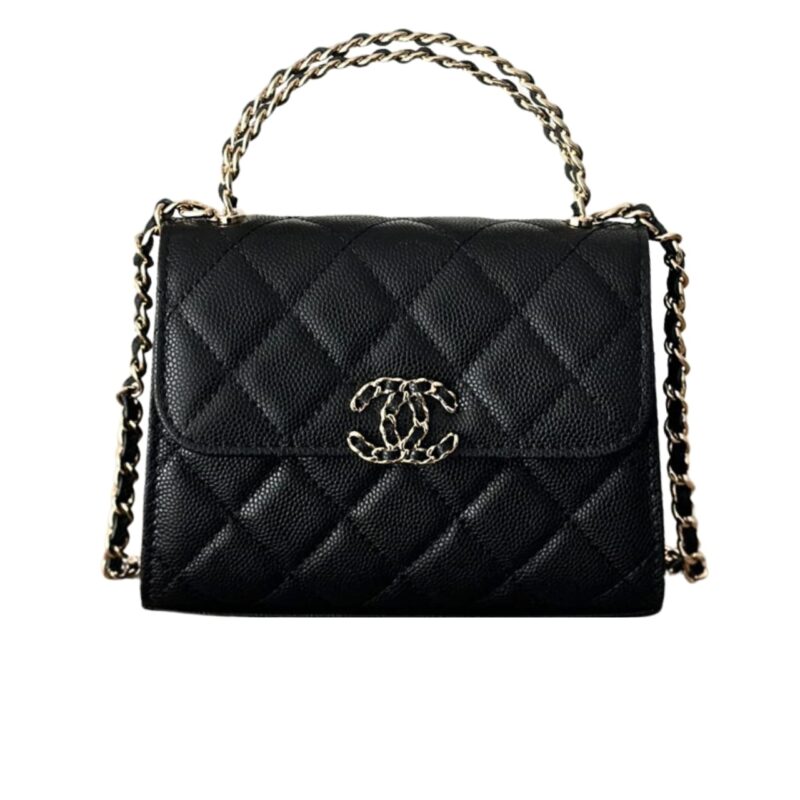CHANEL CLUTCH BAG WITH CHAIN IN BLACK 15CM