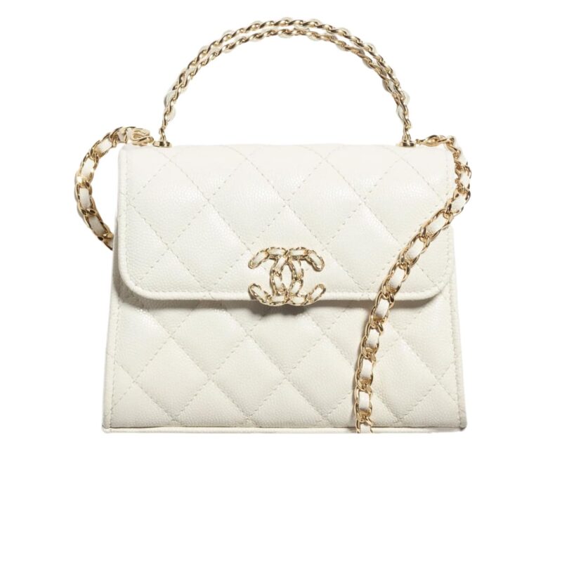 CHANEL CLUTCH BAG WITH CHAIN IN WHITE 15CM AP3237 B10307 10601