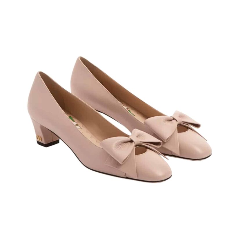 VALENTINO BOWOW PUMPS IN KIDSKIN WATER ROSE 6W2S0LB5DDT W34