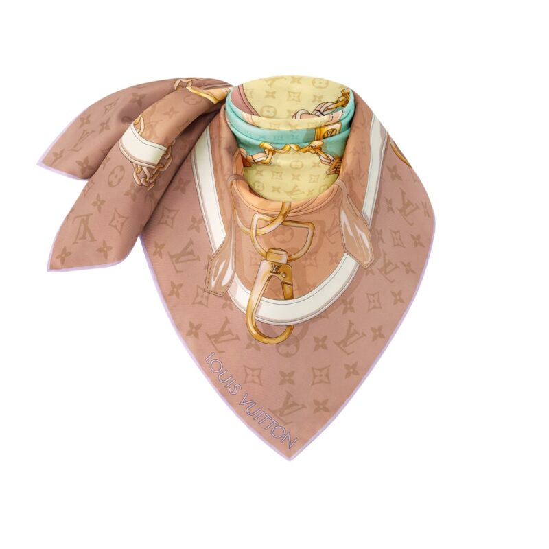 LOUIS VUITTON FLOWER AND STRAPS SQUARE IN PINK 90CM M79924