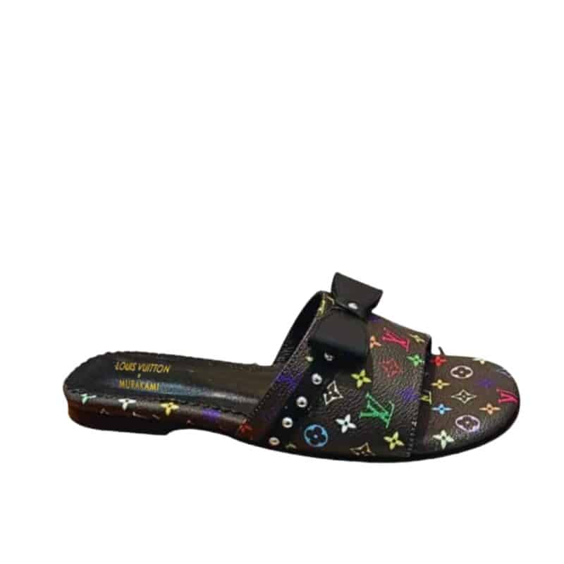LOUIS VUITTON X TAKASHI MURAKAMI 6AM FLAT MULE BLACK