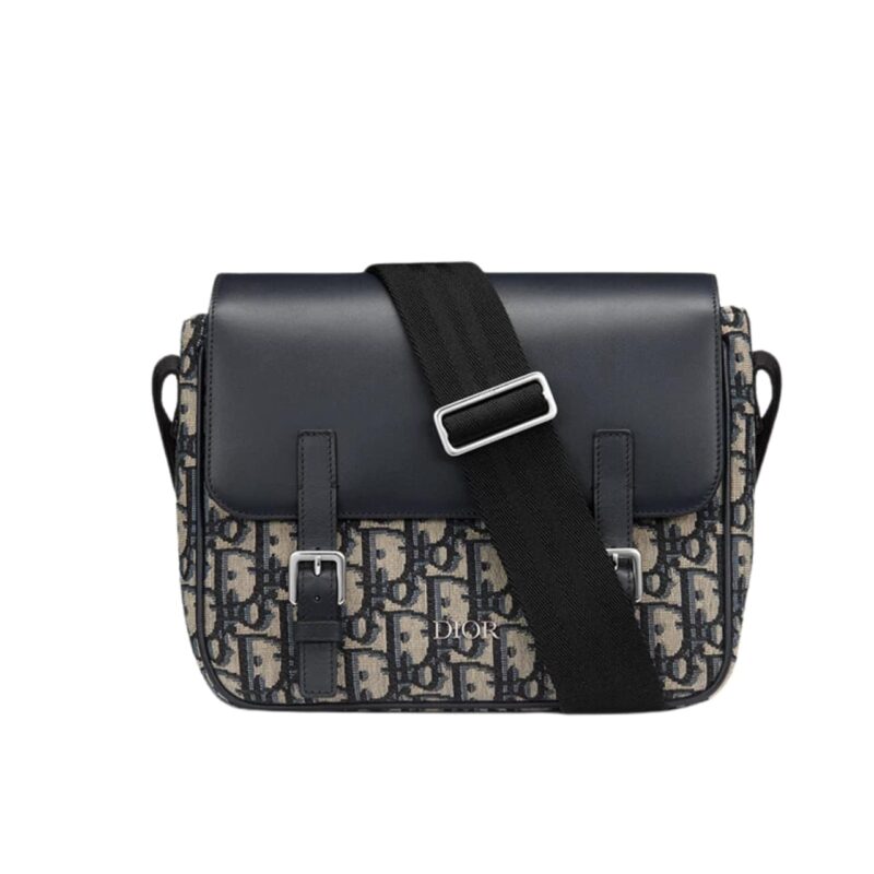 DIOR KIDS MESSENGER BAG BEIGE AND BLACK DIOR OBLIQUE JACQUARD 23CM M9994PTVY M928