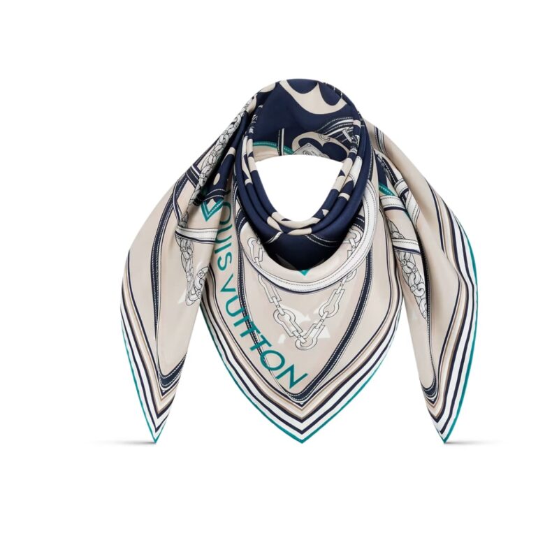 LOUIS VUITTON ULTIMATE MONOGRAM SCARF IN MARINE BLUE 90CM M77776
