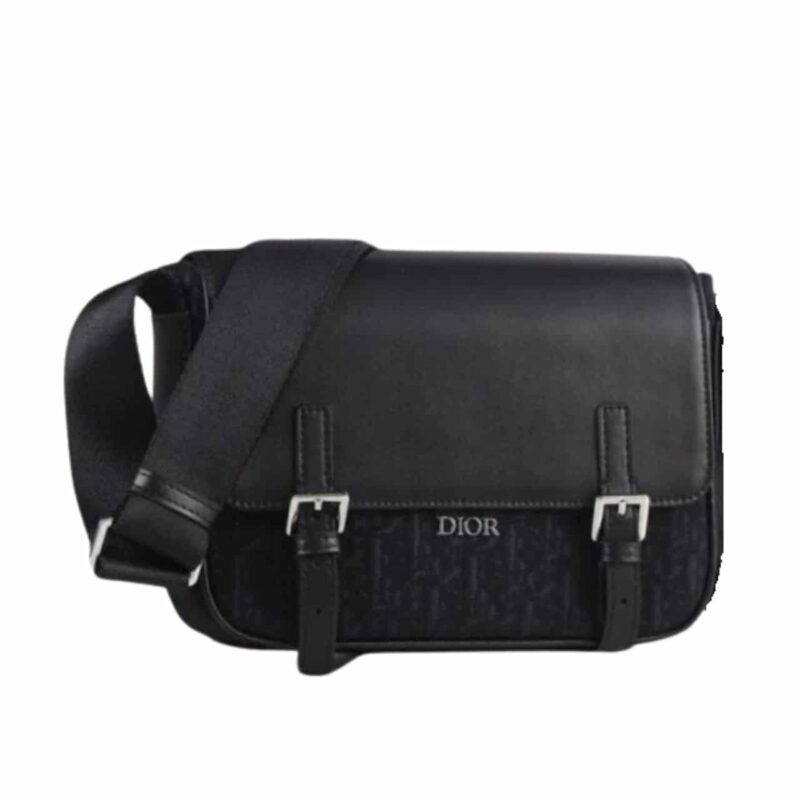 DIOR KIDS MESSENGER BAG BLACK DIOR OBLIQUE JACQUARD 23CM