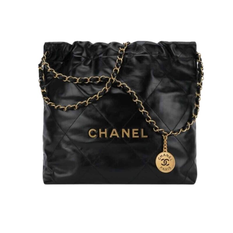 CHANEL HANDBAG SHINY BLACK 41CM